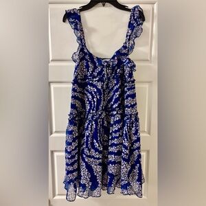 Marshalls Blue and White Floral Ruffle Maxi Dress